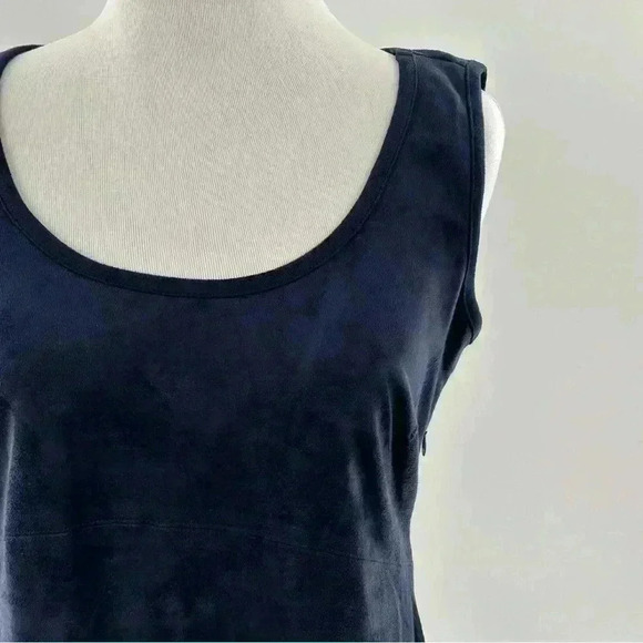 New Philosophy womens dress size 6 navy blue micro suede vegan pencil midi - Picture 2 of 15